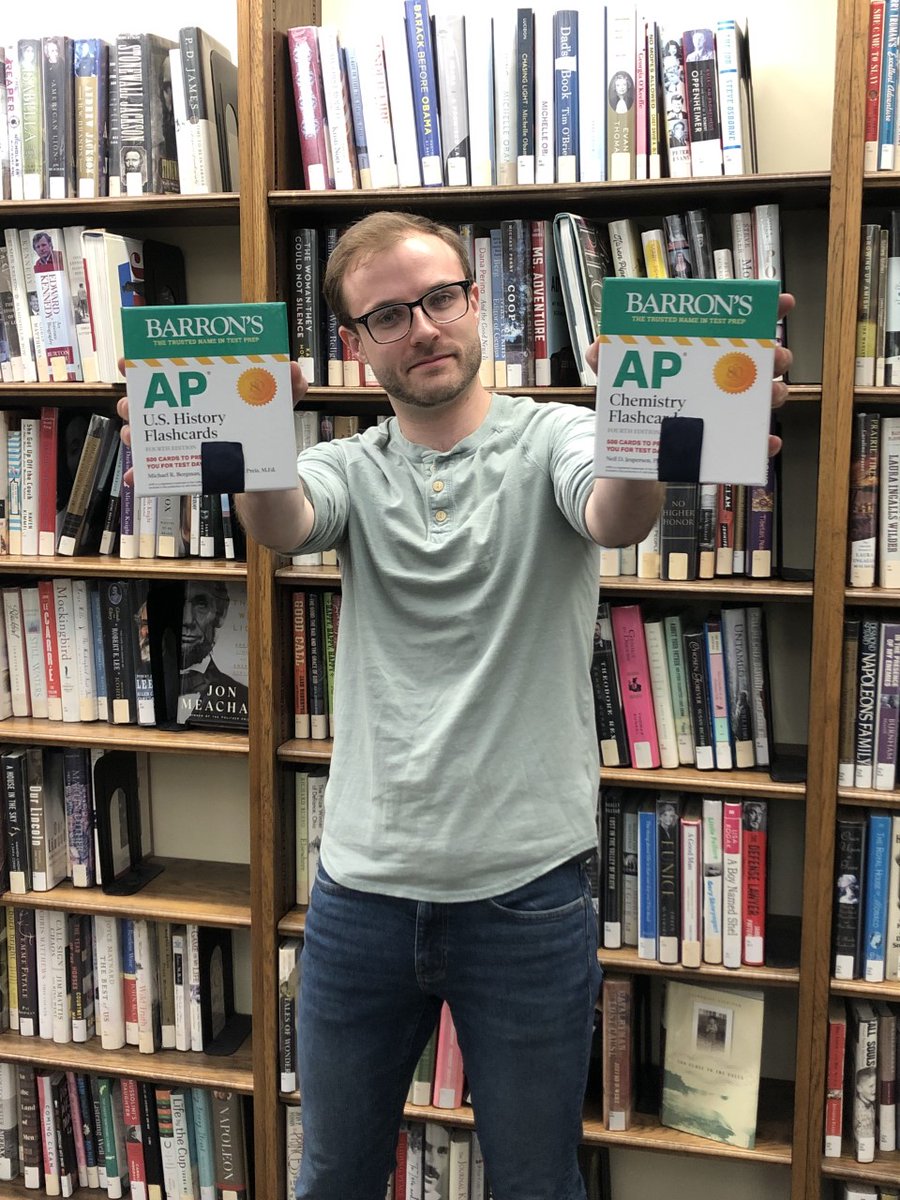 BurtonLibrary's tweet photo. As summer approaches with a break in school, don't forget to study for those future tests. The library has ACT, SAT, and AP flash cards available to check out! https://t.co/NZ3jX5WjlW