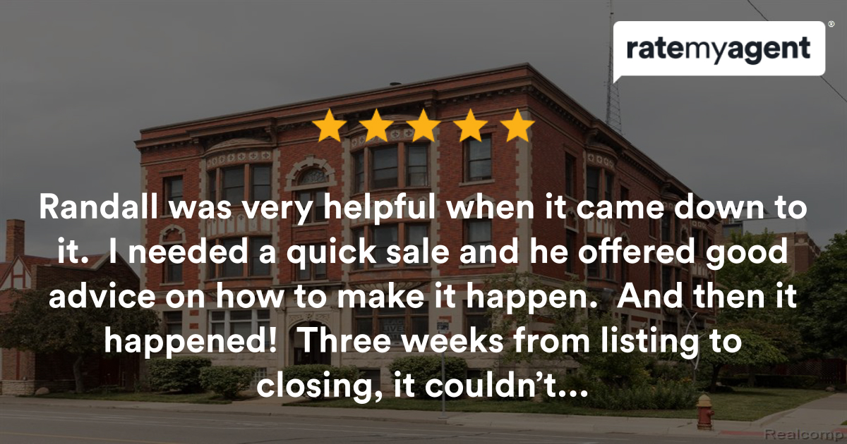 My latest RateMyAgent review in Detroit.
 6501278483
rma.reviews/HlhU2mnWqg66

...
#ratemyagent #realestate #OConnor_Realty_Inc