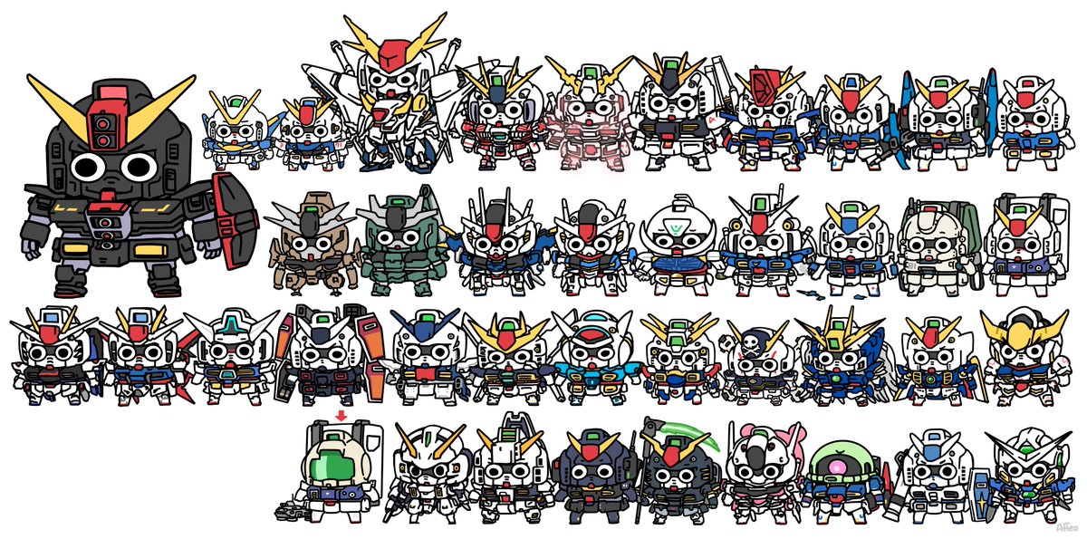 RX-78-2(ガンダム) 「One  gundam per day. Day 40 GM head grou」|Affeaのイラスト