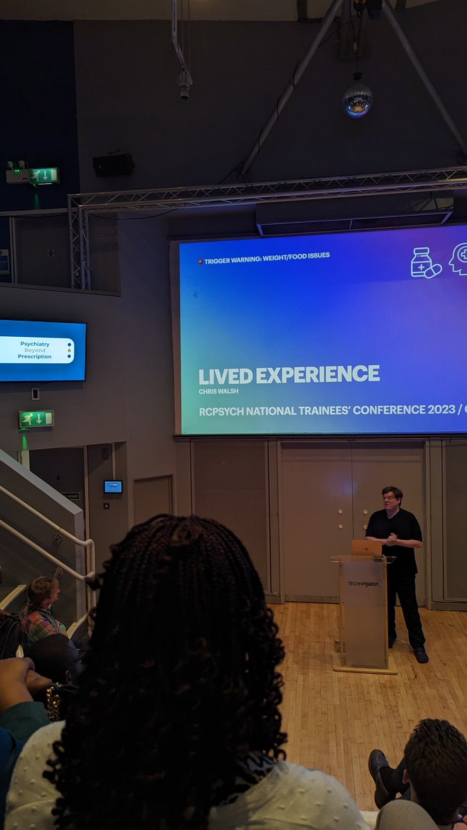 sangbarto's tweet photo. @chriswalshpsych, the @rcpsychTrainees chair was as usual very articulate and awesome. Perhaps there are  very few psychiatrists who are not personally touched by mental illness. Does the divide between service users and service givers really exists? 

#TraineesConference2023 https://t.co/7NWKkoWVaY