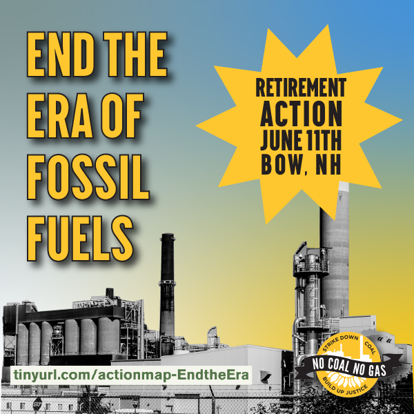 On June 11 at 2pm, we’ll be joining activists around the country in a day of action to shut down fossil fuels. Please join us for a retirement action at Merrimack Station! Bring your bucket!
Sign up here: tinyurl.com/actionmap-Endt…
#StrikeDownCoal #BuildUpJustice #BucketByBucket