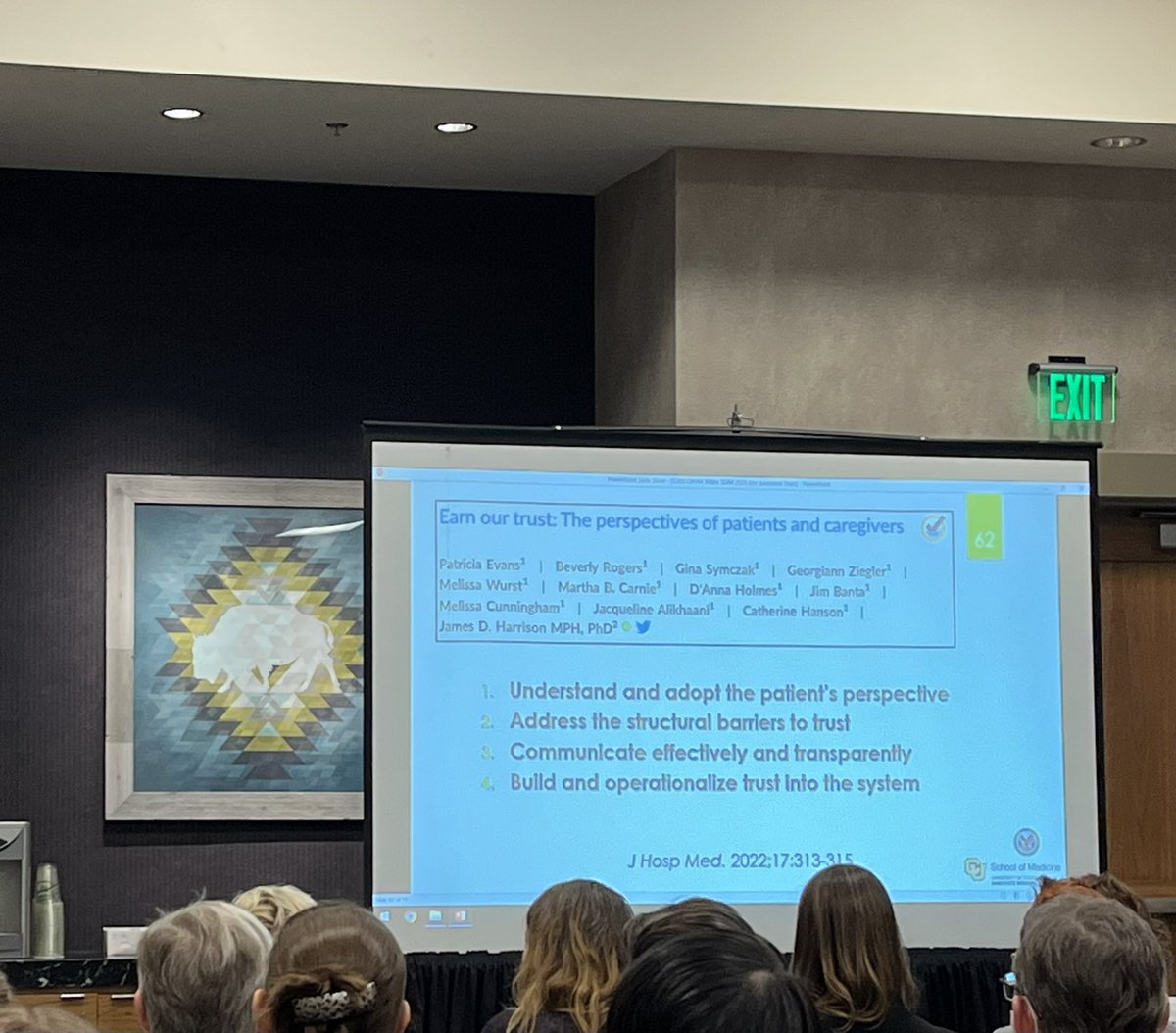 I’m loving this theme of trust at #SGIM23 ! Dr. Nakela Cook today and Dr. Mel Anderson yesterday speaking about how we cannot hope to be successful without building trust in our teams, patients, and communities. #HumanismInMedicine