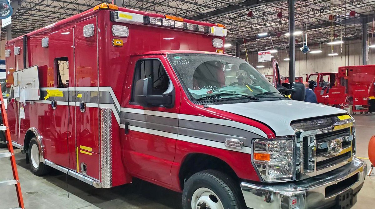 CEFireRescue's tweet photo. Check out these pictures of our new Ford E-450 Type III Ambulance in production from Greenwood Emergency Vehicles / Horton! We’re expecting delivery in the next few months. https://t.co/wpdNE6RWp3