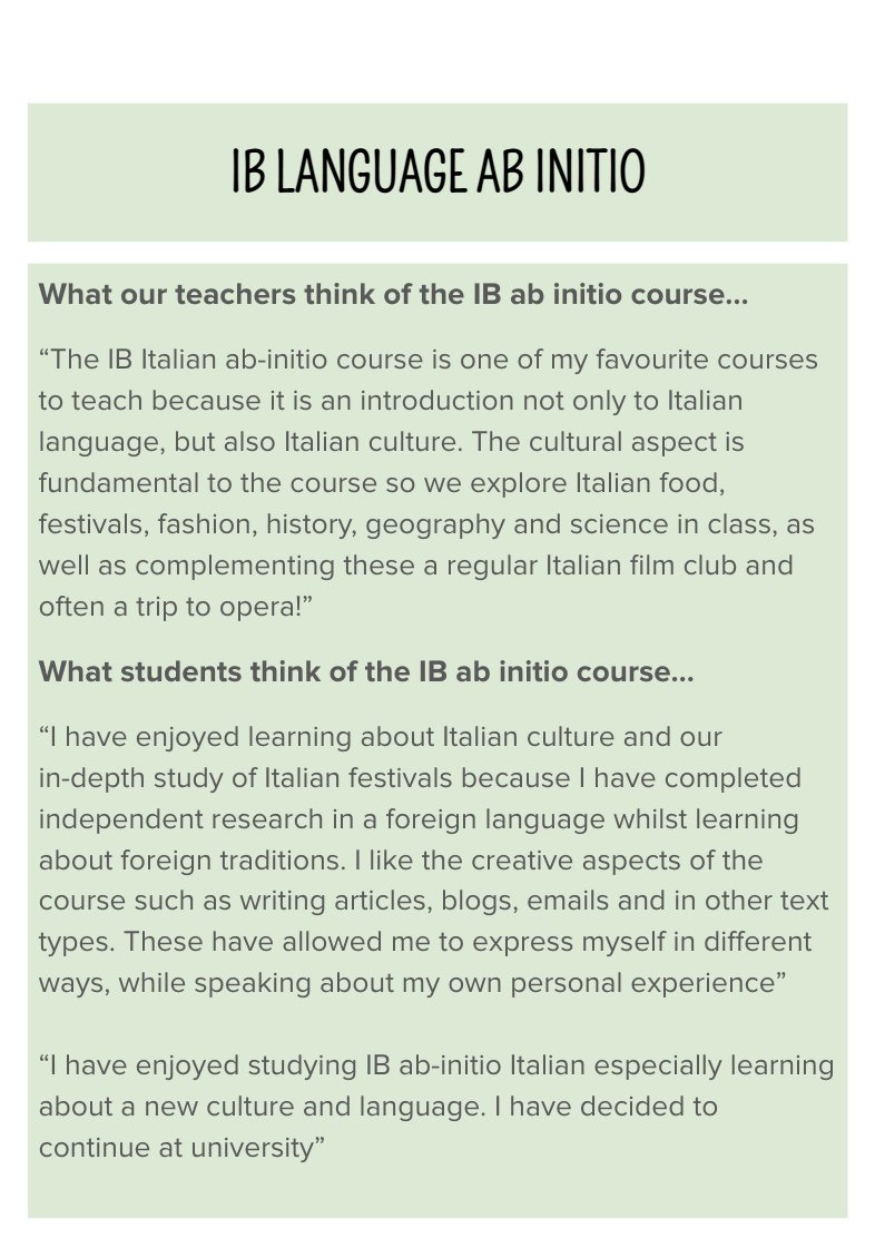 brentwood_ib's tweet photo. IB Subject Focus: Language Ab Initio, part of Group 2 (Language Acquisition).
#ithinkthereforeib @Brentwood_Lang https://t.co/AWasTU2S0j