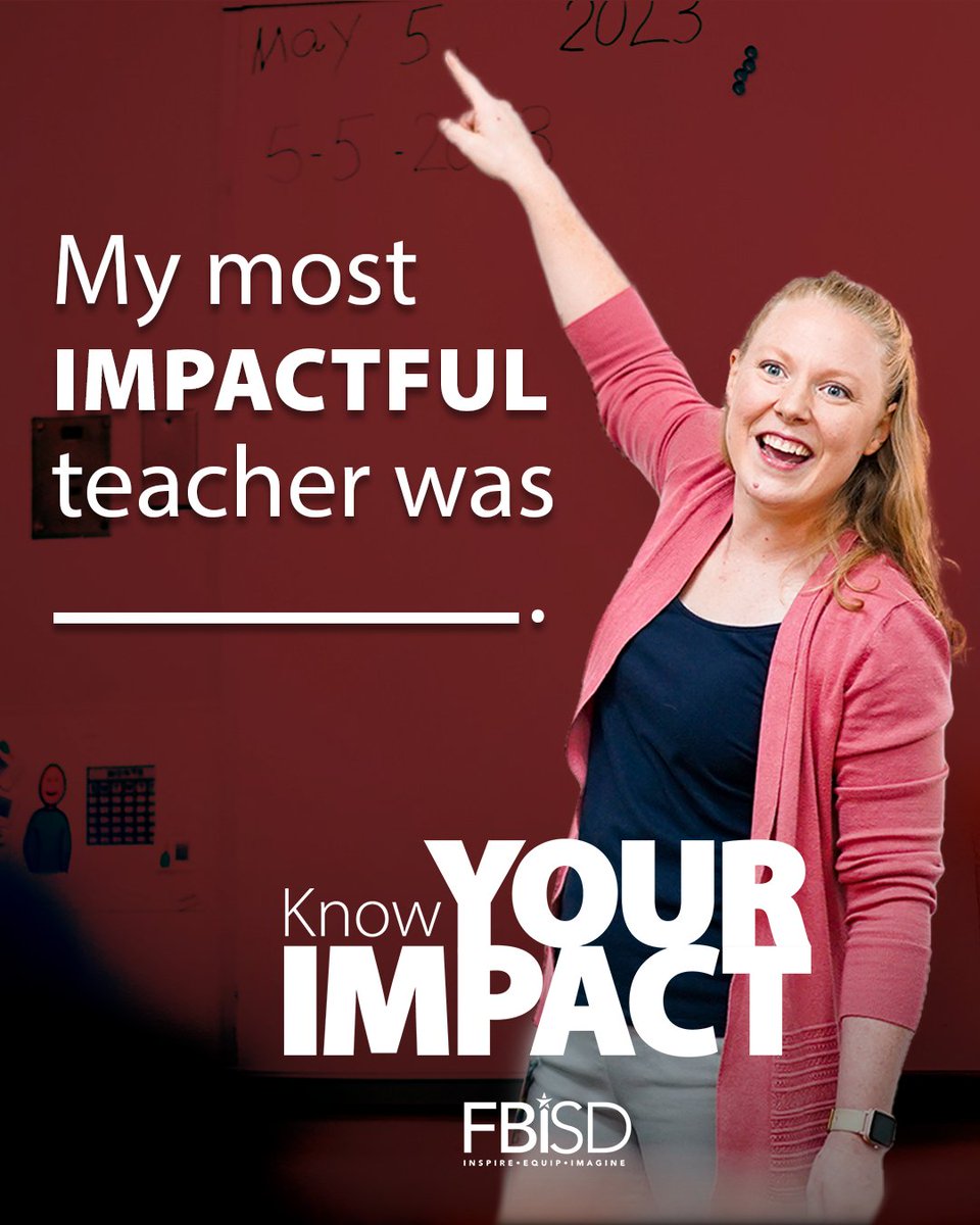 This week is Teacher Appreciation Week. Let's celebrate our teachers by sharing a brief video about the Fort Bend ISD teacher who has had the most impact on you.

UPLOAD YOUR VIDEO: flip.com/21b7d035