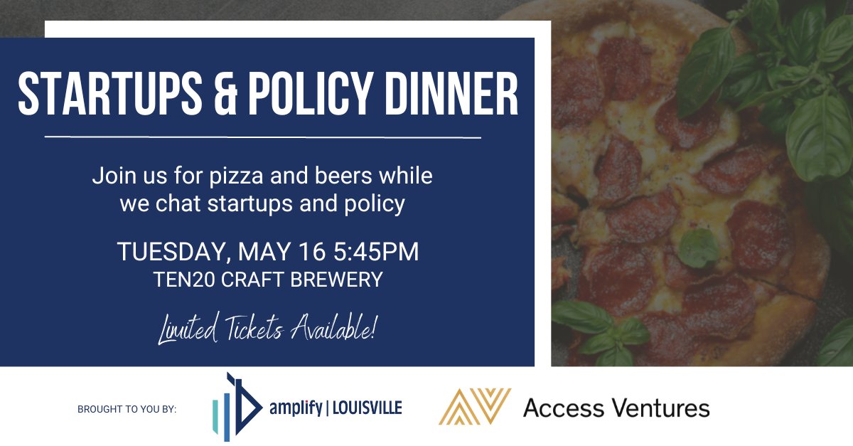 NEXT WEEK -- LIMITED TICKETS REMAIN! Join us May 16th at Ten20 Craft Brewery for a collaborative event including pizza, beers, startups, and policy! Grab your spot now: bit.ly/41hqwYp
