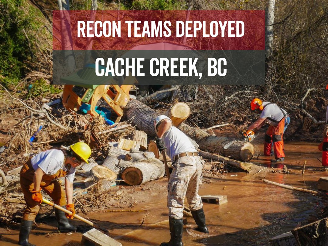To support communities impacted by the flooding of the Bonaparte River in Cache Creek BC Team Rubicon Canada is deploying a recon team today.  This team will conduct an initial assessment to plan for a possible larger response to meet unmet needs within our capabilities.#BCFloods
