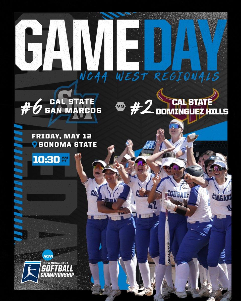 IT'S GAMEDAY in the <a href="/NCAADII/">NCAA Division II</a>
West Regional! CSUSM takes on Cal State Dominguez Hills at 10:30 a.m. 
#BleedBlue