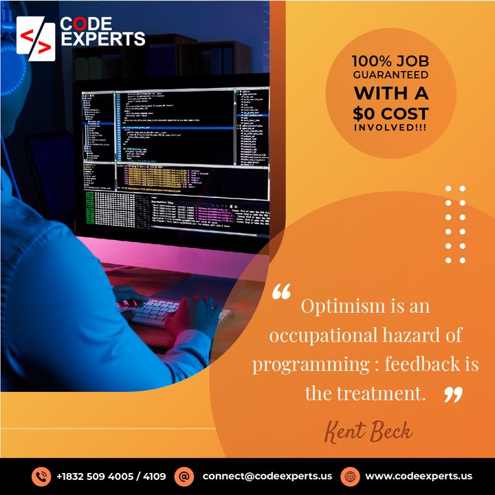 CodeExpertsUs's tweet image. Learn to code with #codeexperts. No training cost. pay only for upfront registration! 15-20 weeks of LIVE Online training sessions, In depth Instructors, trending curriculum for #frontenddeveloper, #backenddeveloper, #cloudadmin and #DevOpsengineering. Call: 832-509-4109 #itjobs