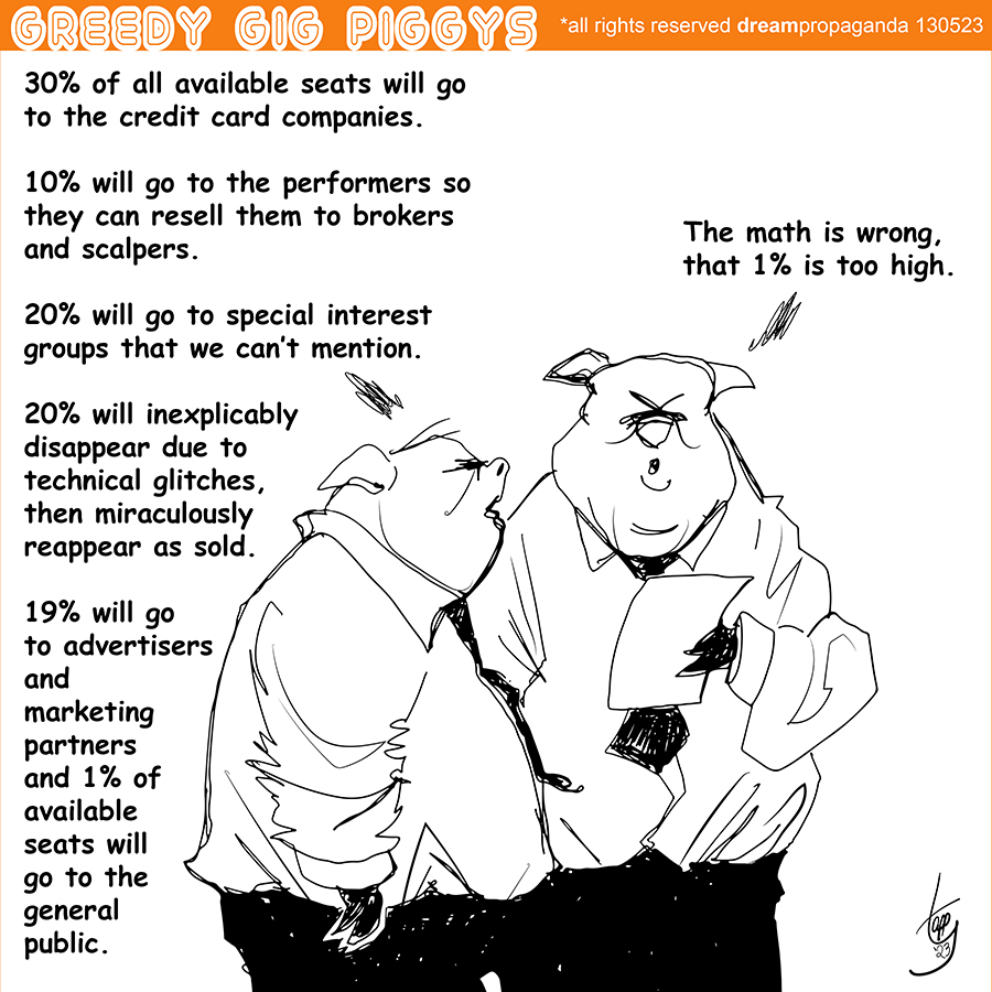 dreampropaganda's tweet photo. Re-calculate. #musicfans #fanabuse #exploitthemusicfan #livemusicfan #Ticketmaster #livemusic #exploitlivemusic #scams #musicconcert #concerts #ticketlottery #ticketscalpers #ticketresellingscam #cartoon #surgepricing #dynamicpricing #ticketfees https://t.co/x6helalF83