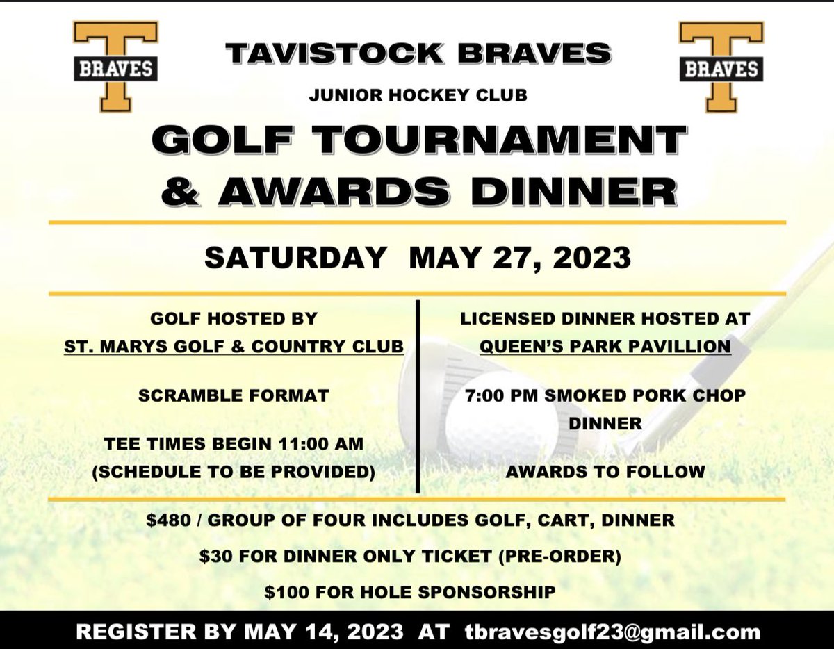2 more days to register! Registration for the Awards Dinner and Golf tournament closes Sunday, May 14th!