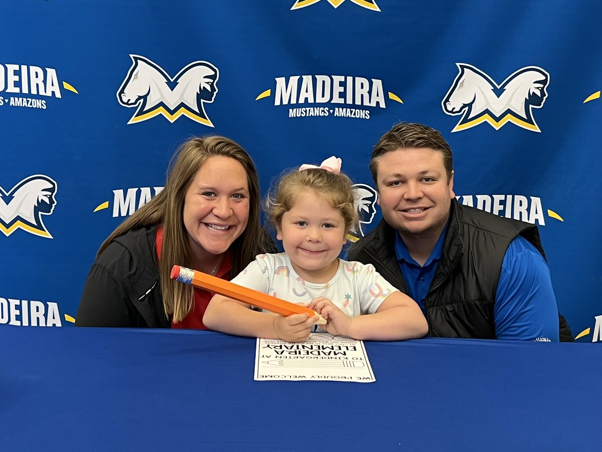 So excited for today’s Kindergarten Round Up &amp; Signing Day in Madeira - the Class of 2036!  A bus ride, a scavenger hunt, and signing up with a BIG pencil!  Go Madeira! <a href="/BacherChandley/">Chandley Bacher</a>