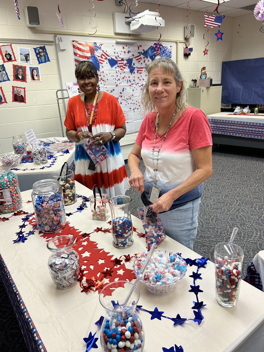 Red, white and blue Candy Bar for our staff heroes!
