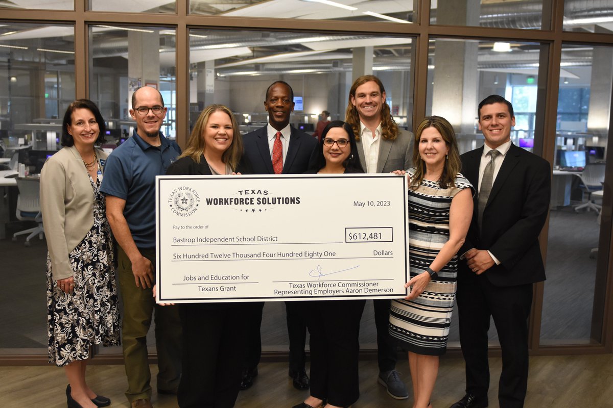 BastropISD's tweet photo. In May, the Texas Workforce Commission presented 4 grants, totaling $944,203 to Austin Community College and BISD. In the 1st year, the funding will help train 1,631 students in high demand occupations like Specialty Welders, Carpenters, Auto Techs &amp; Nursing Assistants. https://t.co/DbNn0qE2fU