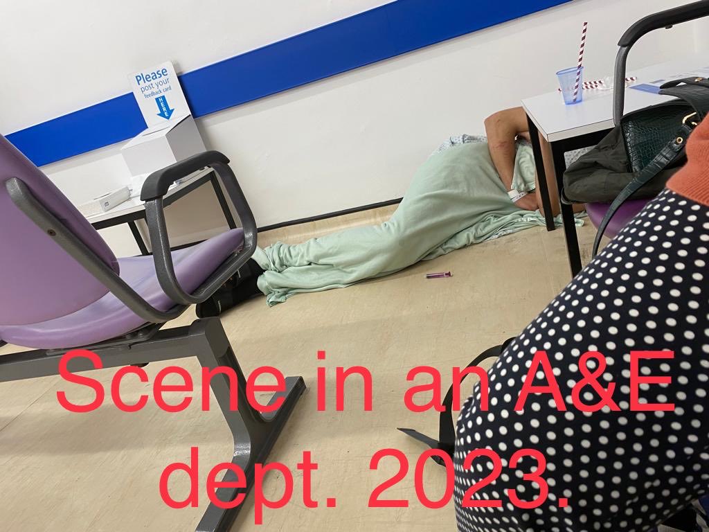 Paul_B_Hart's tweet photo. If you go to A&amp;E take some camping gear. https://t.co/sNH1abWdkJ