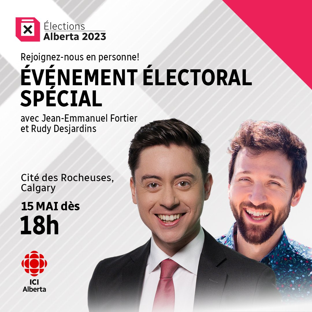 Lundi soir à <a href="/CiteRocheuses/">Cité des Rocheuses</a> nous vous invitons à une discussion sur les élections en compagnie de <a href="/sarahbyyc/">Sarah Biggs</a> et <a href="/audreyneva/">Audrey Neveu</a> . Venez poser vos questions et échanger sur les enjeux qui vous préoccupent durant cette #AlbertaElection2023 . Pour s'inscrire 

lepointdevente.com/billets/albert…