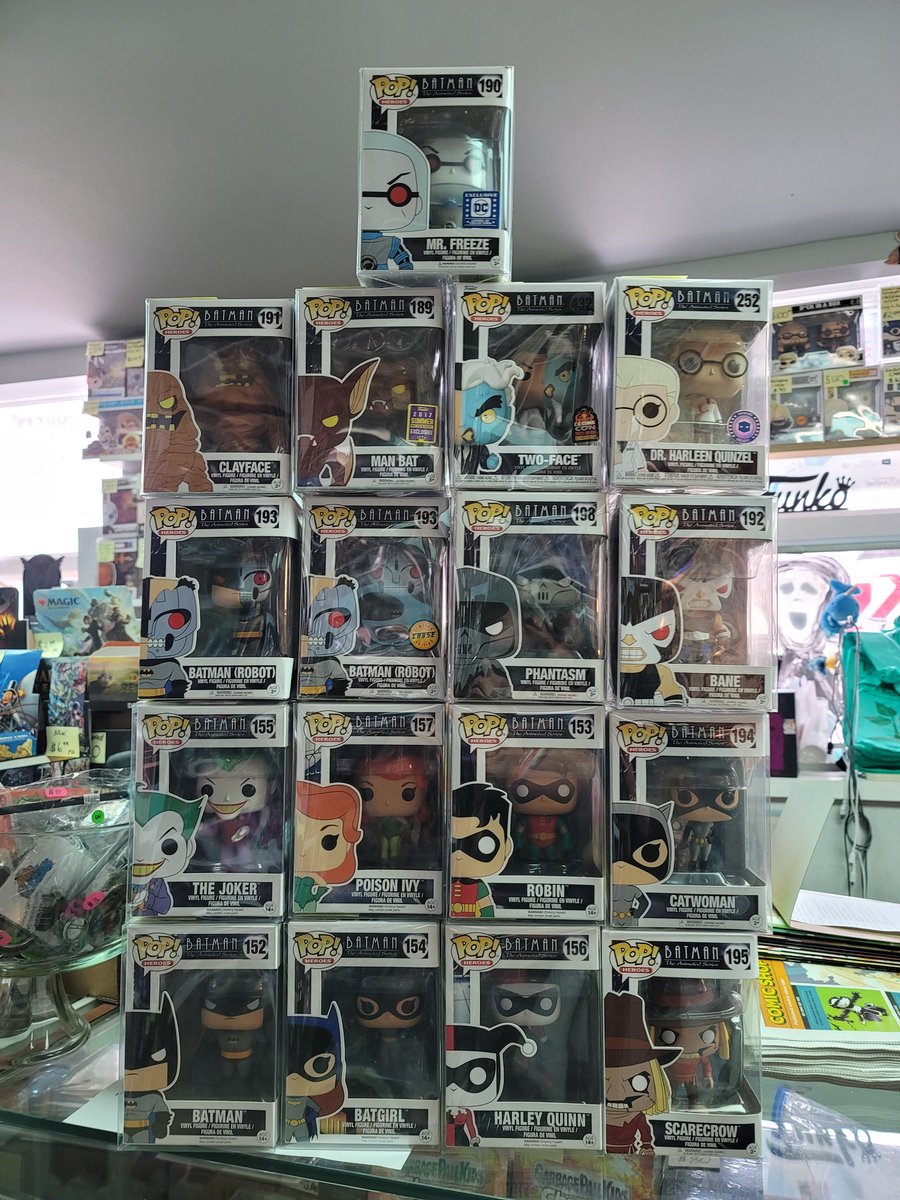 AlternateToys's tweet photo. Batman Animated Series Pops!

#newcollection #newcollectionalert #funko #funkopop #funkopops #pops #popvinyl #originalfunko #exclusivepops #vaulted #grails #popshop #pophunting #shopsmall #batmantheanimatedseries #batman #joker #robin #batgirl #harleyquinn #twoface #catwoman https://t.co/lJEd4WZfIt