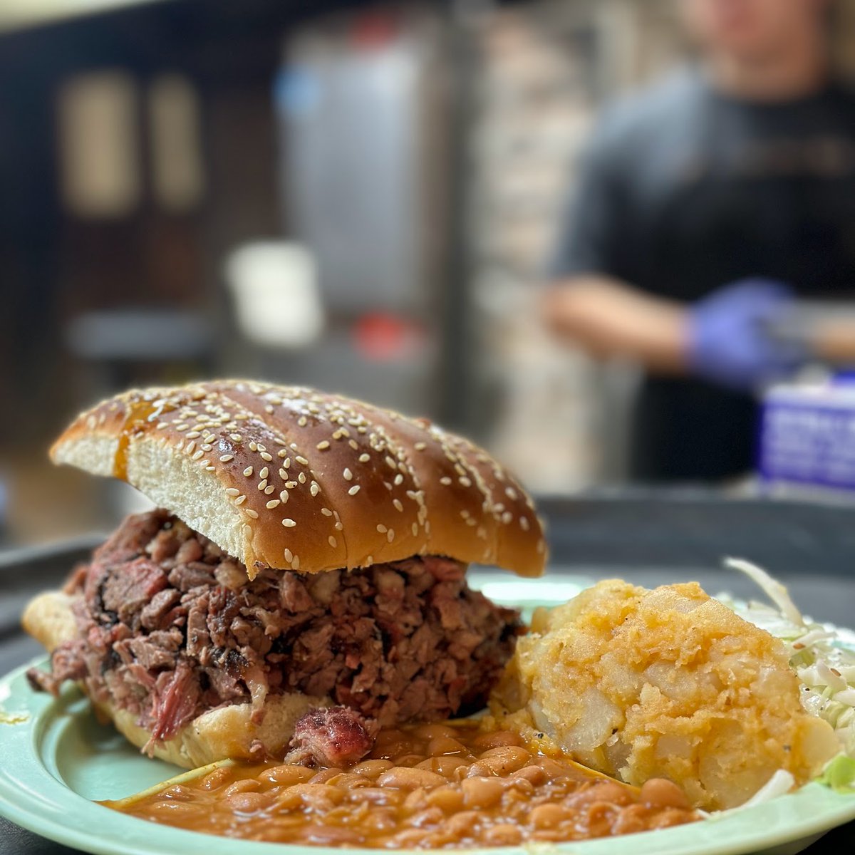 SaltLickBBQ's tweet photo. Fuel to get your through a rainy day in Texas. #choppedbeef #BBQ #DriftwoodTX https://t.co/A8Nc5n99lI