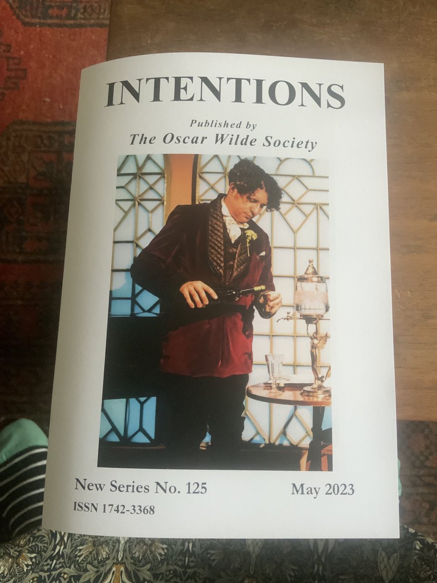 VanessaHeron's tweet photo. Always a pleasure to get my editor’s proof of Intentions, the Oscar Wilde Society magazine, coming to members soon. It has reviews, a report on a visit to Tite Street and even Gyles Brandreth our President on the back cover! Do join us. @OscarWildeUK @GylesB1 https://t.co/I08rospdUS