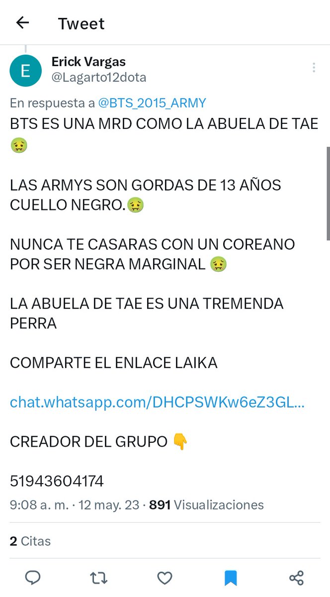 perushope's tweet photo. AMISTADES POR FAVOR REPORTEN ESTA CUENTA, ESTA HACIENDO COMENTARIOS MALICIOSOS HACIA TAE Y DE PASO COMPARTE CONTENIDO SOBRE EL MALTRATO ANIMAL https://t.co/bSkSAVq0Xy