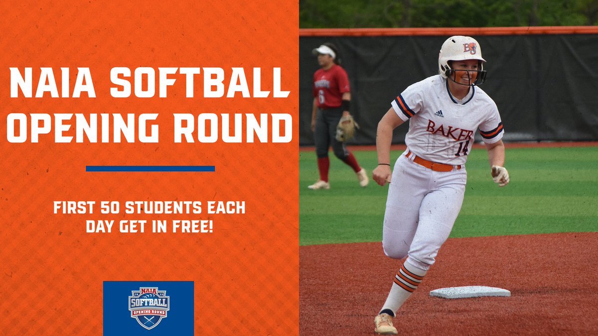 Need a break after your finals next week!? Come on out to Cavaness Field to watch the Baker softball team host the NAIA Opening Round!

Thanks to Student-Life, the first 50 students each day will receive free admission! 

Baker will take on Indiana Southeast at 12 PM, on Monday!
