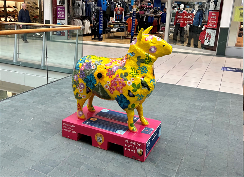 TurcanConnell's tweet photo. Introducing BaaAT-BEE👋 our second sponsored tup touring in #FlockToTheShow!

Our sheep is currently enjoying some retail therapy at @buch_galleries. Spot our tups and send us a photo tagging #TCFlockToTheShow

#RHS23 https://t.co/zXWNl8miAE