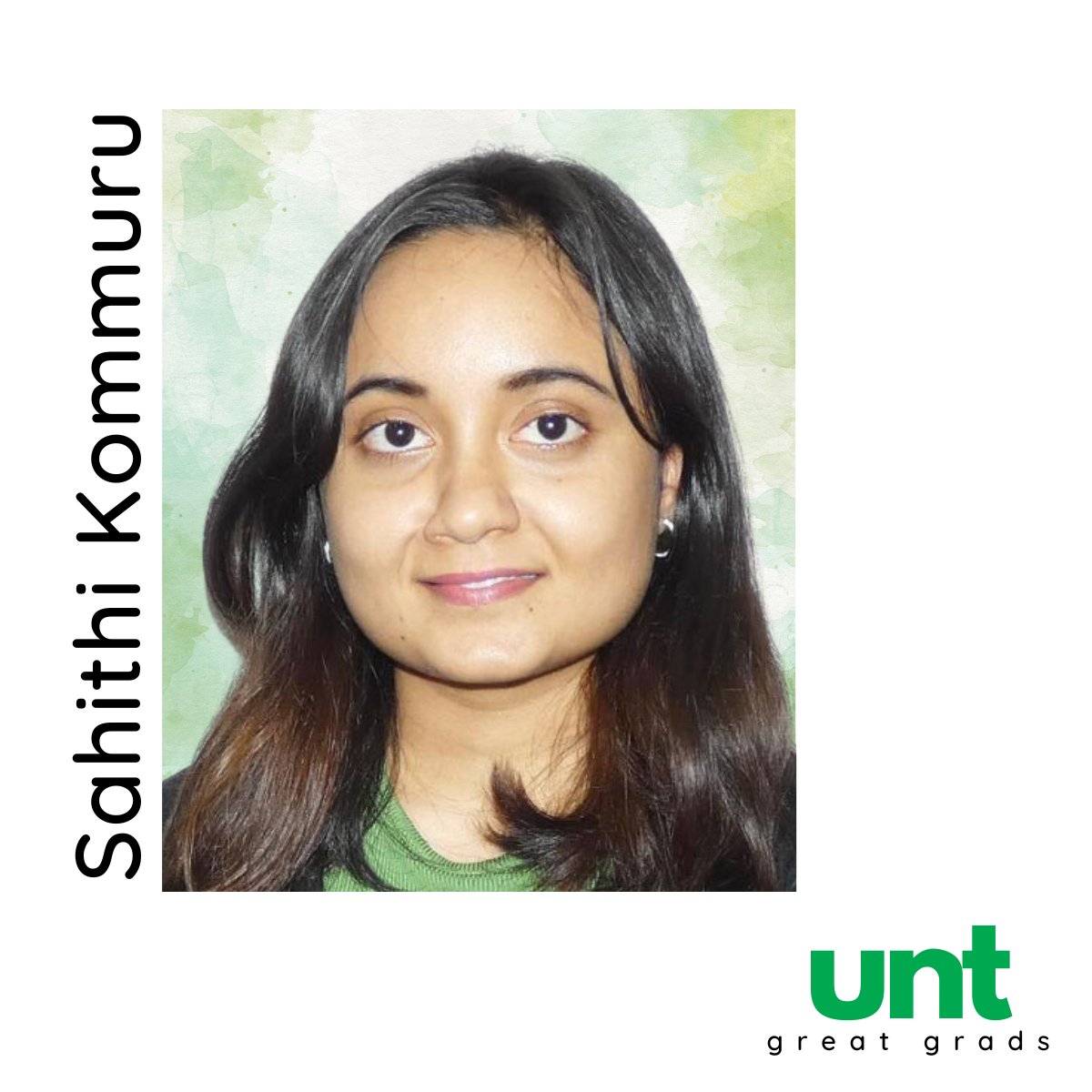 'I decided on Health Informatics because I've always appreciated how doctors and health care specialists dedicate their lives to serve patients and others in need,' #UNTGreatGrad Sahithi Kommuru says. ci.unt.edu/great-grads

#UNTCOI #UNTINFOSCIENCE #UNT #UNT23 #HealthInformatics