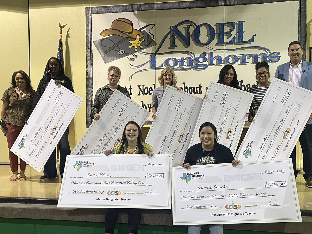 This magnificent 7 at @NoelLonghorns today! Three are #TIA Master teachers and earned $19,000+! #ECISDProud @teainfo