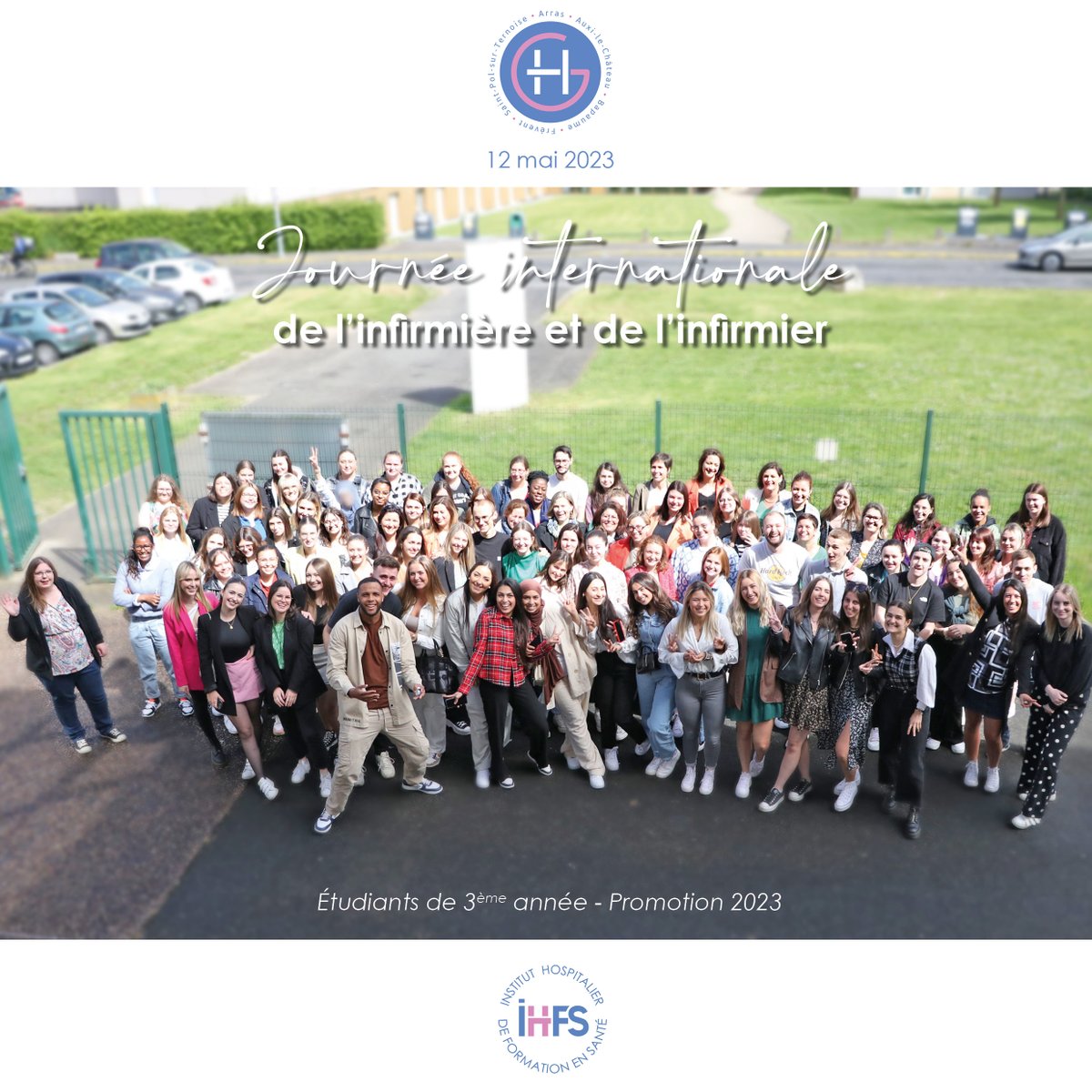 #JournéeInternationaleDesInfirmiers
En cette journée nous tenons à féliciter les 897 infirmières et infirmiers qui travaillent sur l’ensemble de nos établissements. Nous souhaitons également mettre en lumière les étudiants de l'Institut Hospitalier de Formation en Santé.