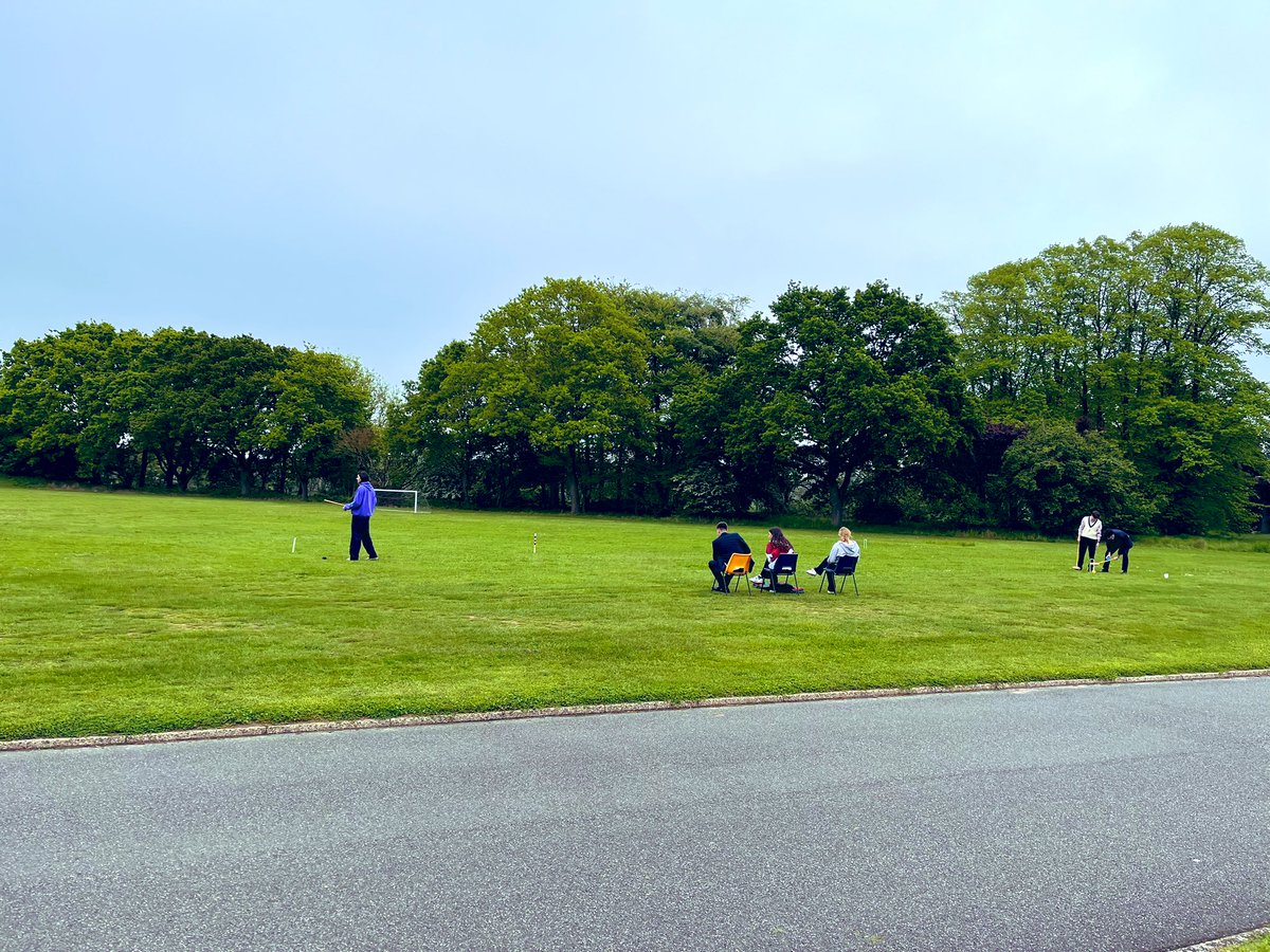 Croquet season kicks off again this term - our excellent reputation and skill even drawing a crowd today. Seeking fixtures if any local teams are keen? #partofrhs #rhsinspires @RHSSport @RHSSuffolk