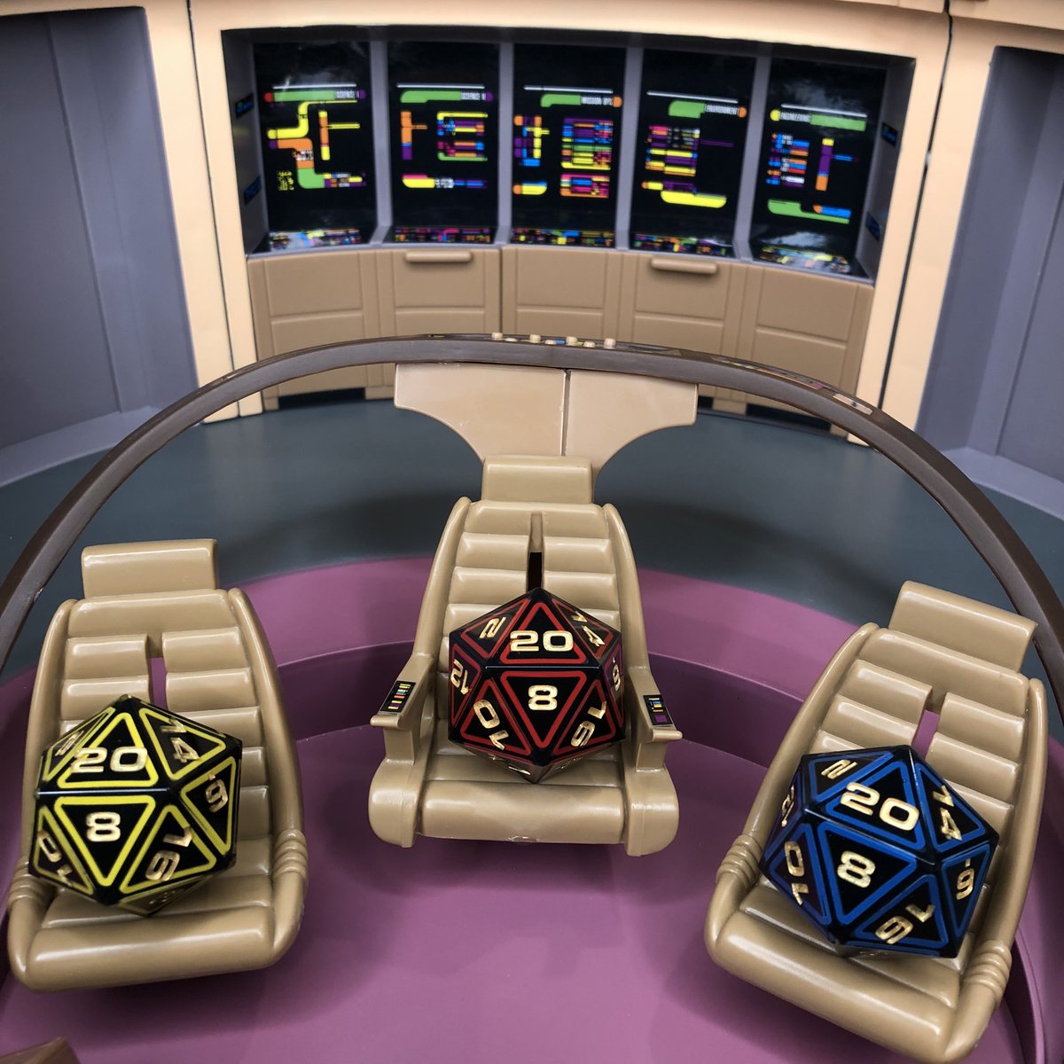AetherObjects's tweet photo. Bridge Crew set is now available! Use code ROLLBOLDLY at checkout for a limited time promotion ๐๐ฒ๐ซ
#polyhedraldice #handmadedice #startrek #dnddice #ttrpg #startrekadventures #enterprisebridge #bridgecrew https://t.co/uqnicLhgf7