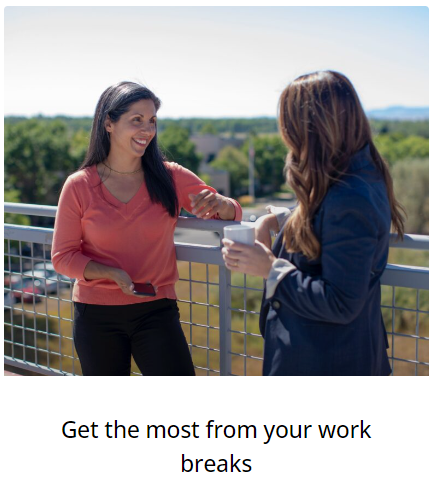 ABL_Employment's tweet photo. Maximize the benefit you get from your work breaks with these tips from our Occupational Wellness Manager:

#rest
#rejuvenate
#workplacewellness
#employee

https://t.co/nS0ItPlww3 https://t.co/ewauoRl8Ak