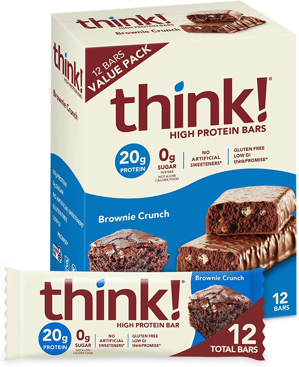 @thinkproducts 

Just like regular brownies, these are soft and moist.

220 calories and 20 grams of protein.