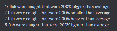 🐟Thank you all for the great fishing event! 🐟

 Below are the results of the catch contest! 

Everyone with such a special mon received a Master Ball! 😎