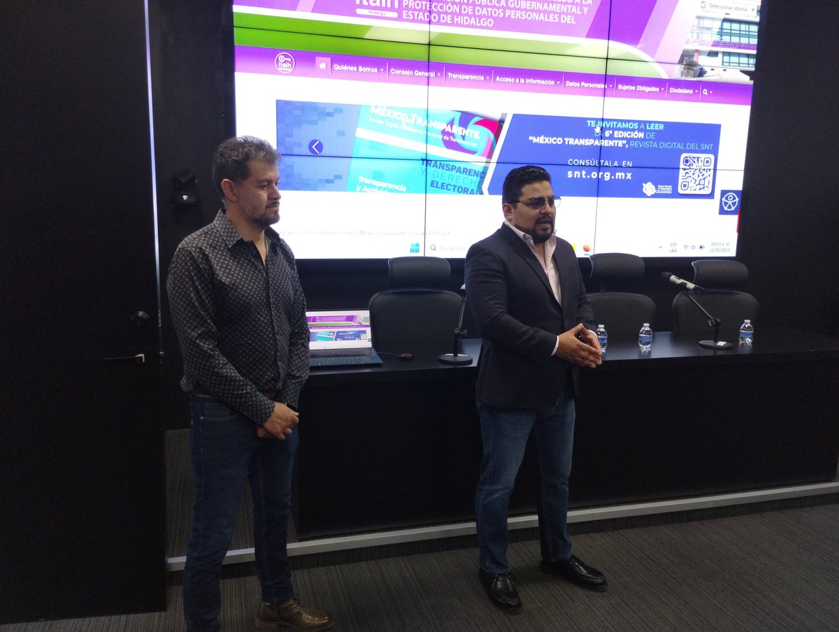 itaih_hidalgo's tweet photo. El Comisionado @LAngelHRios y el director de Tecnologías de la Información de @itaih_hidalgo capacitaron a personal de @sumatvuaeh #SUMARadio y #SUMANoticias sobre el uso de la Plataforma Nacional de Transparencia para investigación periodística #PNT #PorUnHidalgoTransparente https://t.co/NWmOda4LzA
