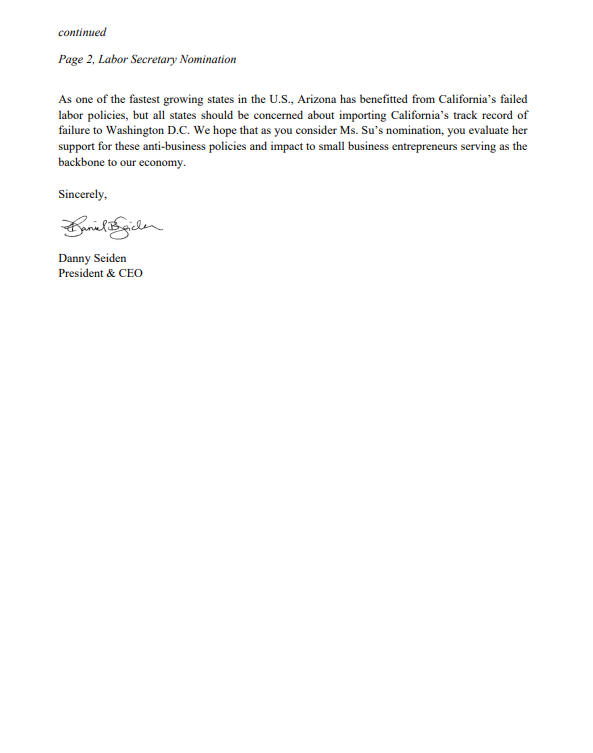 clicktecs's tweet image. Franchising411: .@AZChamber speaks out against the nomination of Julie Su to serve as Secretary of Labor. &quot;Our members are concerned about her record of implementing anti-business policies that harm local economies.&quot; @SenatorSinema @SenMarkKelly