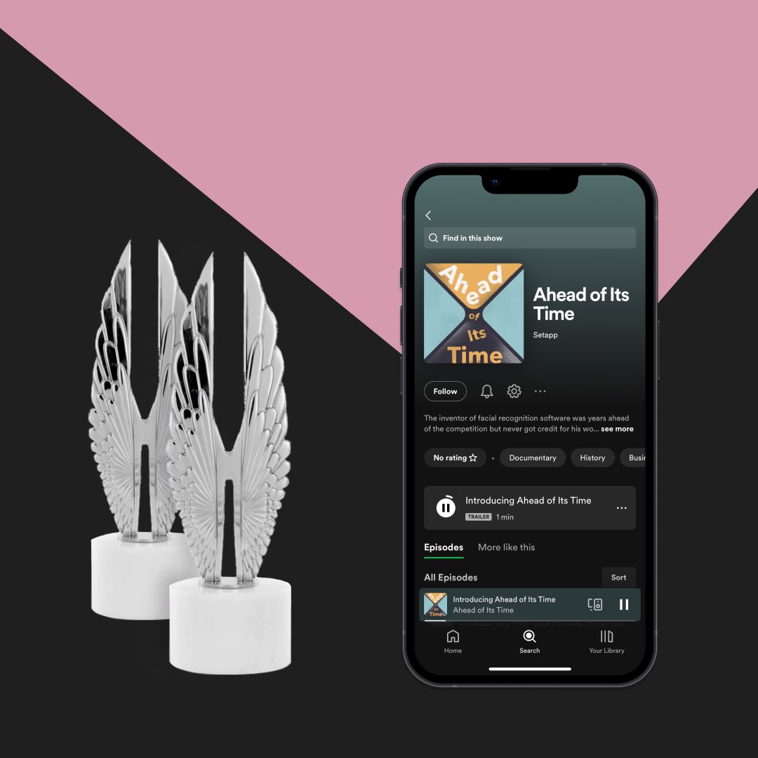 Ahead of Its Time wins TWO Platinum @Hermes_Awards 🏆 Best Podcast and Best Episode🎙️ Thanks to our incredible team and listeners for making this possible! Listen to our #podcast and share it with your friends: setapp.com/podcast