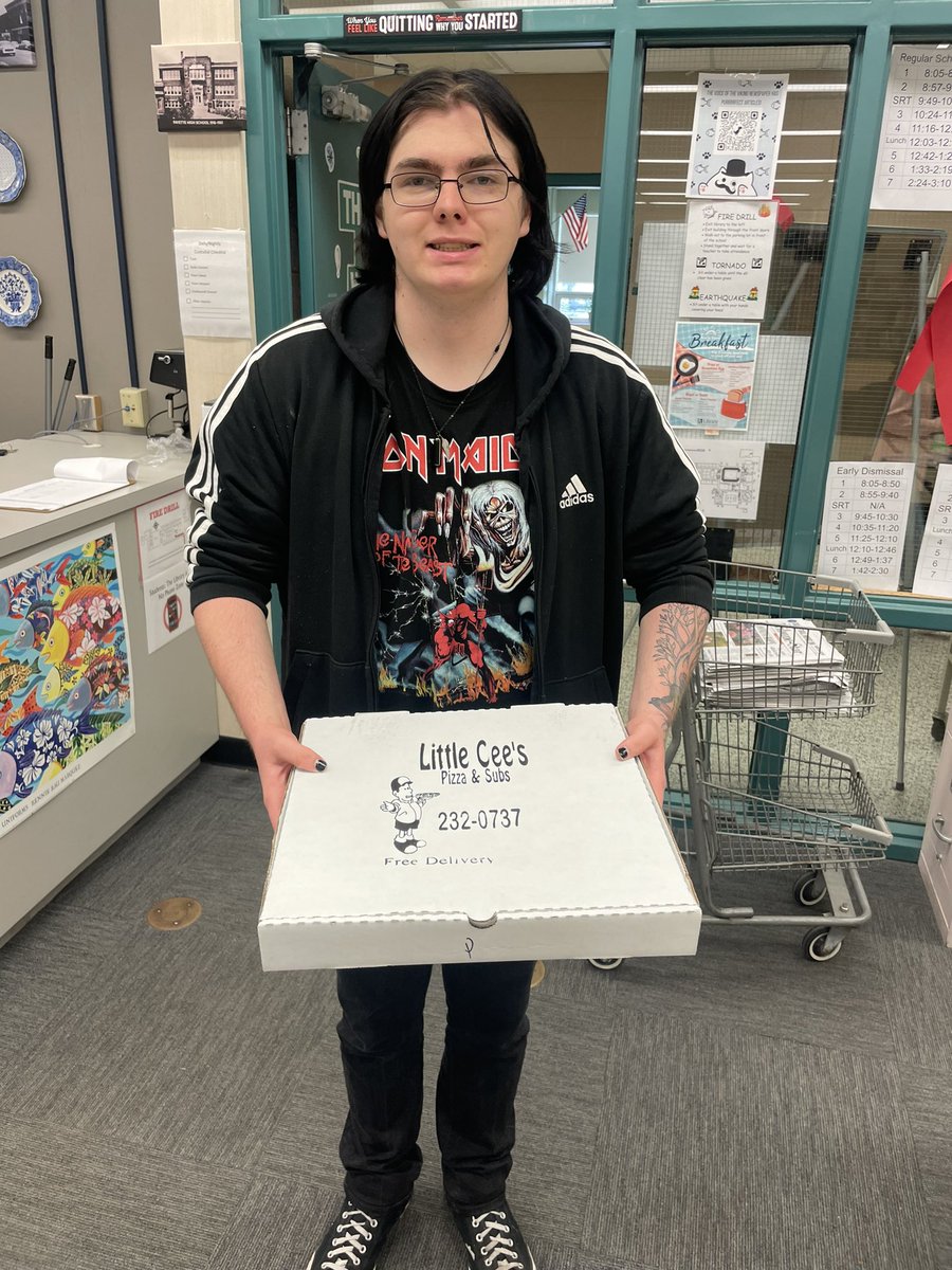 WVHSMediaCenter's tweet photo. Congratulations to Ashton Camp. Ashton was this weeks Twitter/Instagram follower pizza winner! https://t.co/v6PbSjBecb