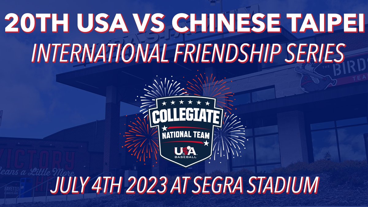 WoodpeckersNC's tweet photo. We are excited to host @USABaseball National Team on July 4th @SegraStadium! 🇺🇸

Team USA will play the Chinese Taipei Baseball Association in the finale of the 20th USA vs Chinese Taipei International Friendship Series.

📰:  https://t.co/bxXRmORwWw
🎟️: https://t.co/7ljoxZw70N https://t.co/wsa22OKUB6