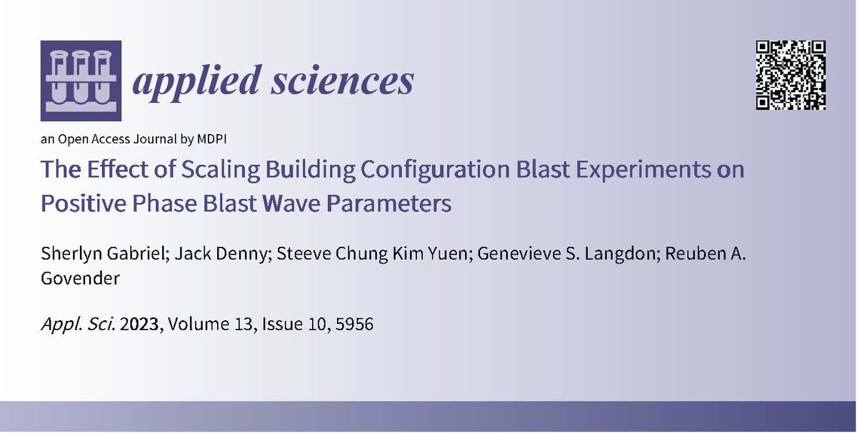 Glad to co-author this new paper on using scaling for blast in complex geometries.