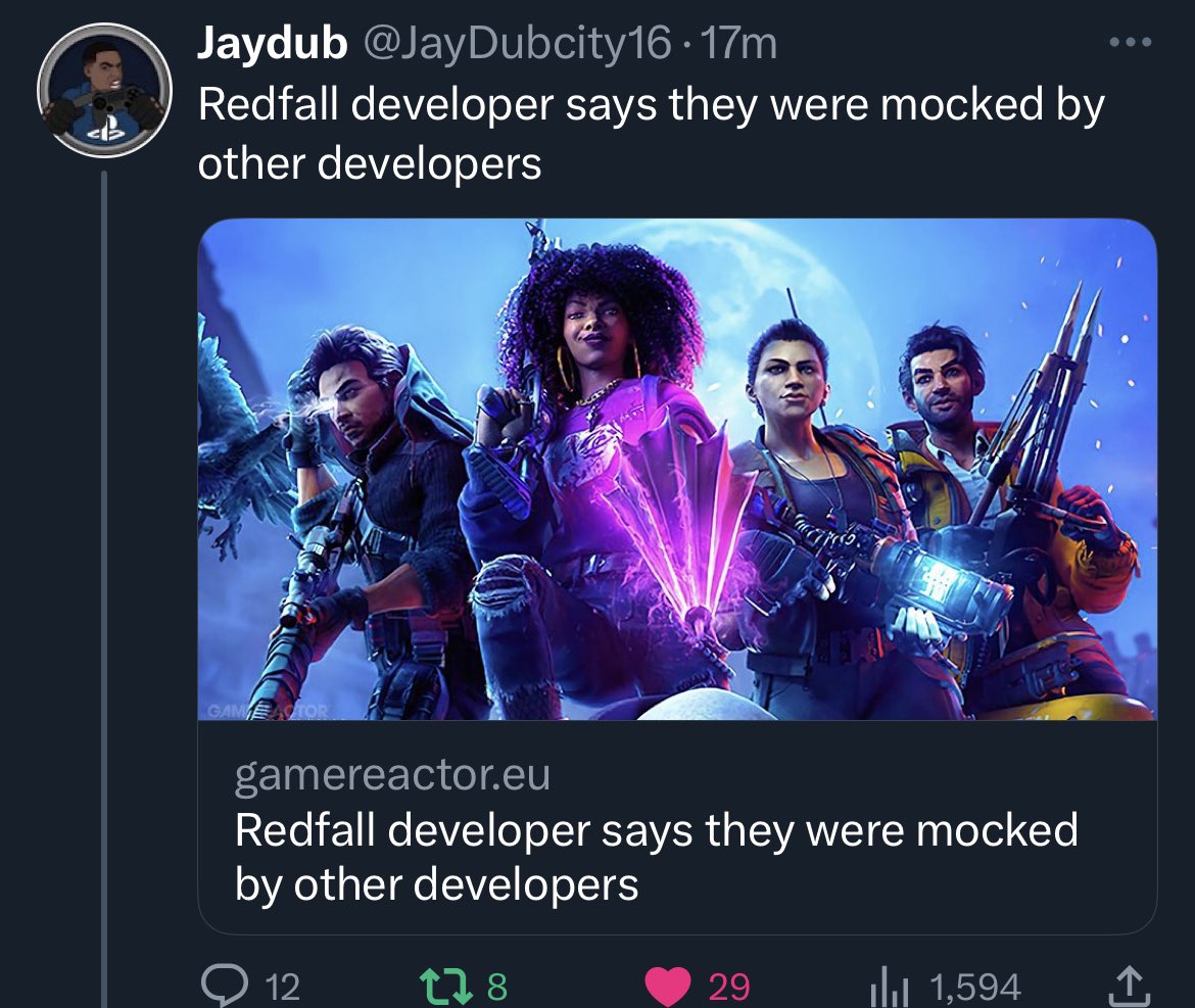 ChrisHarte7's tweet photo. @liredbone well it’s either GAMEPASS or REDFALL that sucks, because who is responsible for this!?!???👇🏽👇🏽 #Redfail https://t.co/KWlkgfdhBB