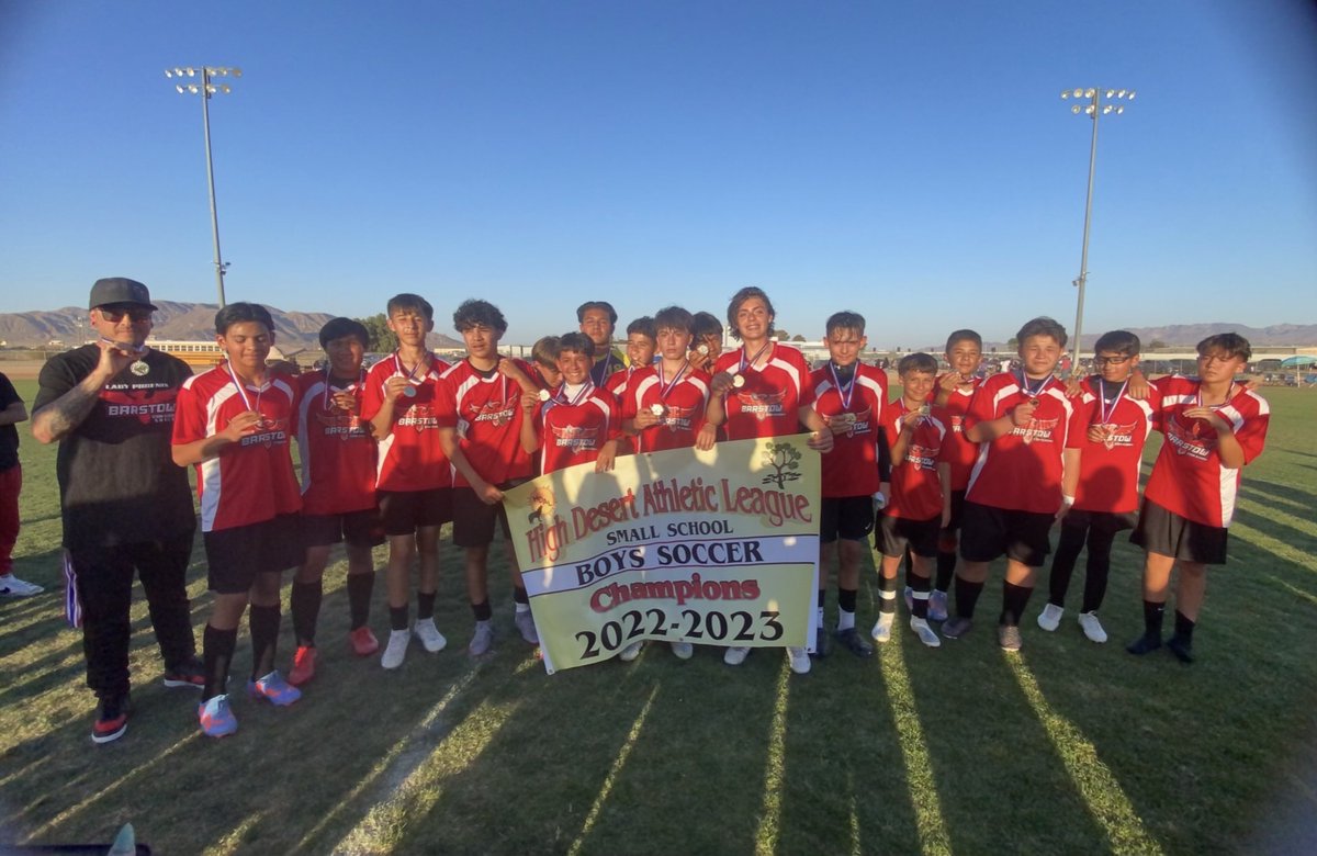 BarstowSTEM's tweet photo. CONGRATUALTIONS to STEM Boys Soccer HDAL Champions! https://t.co/hKWqFiaSas