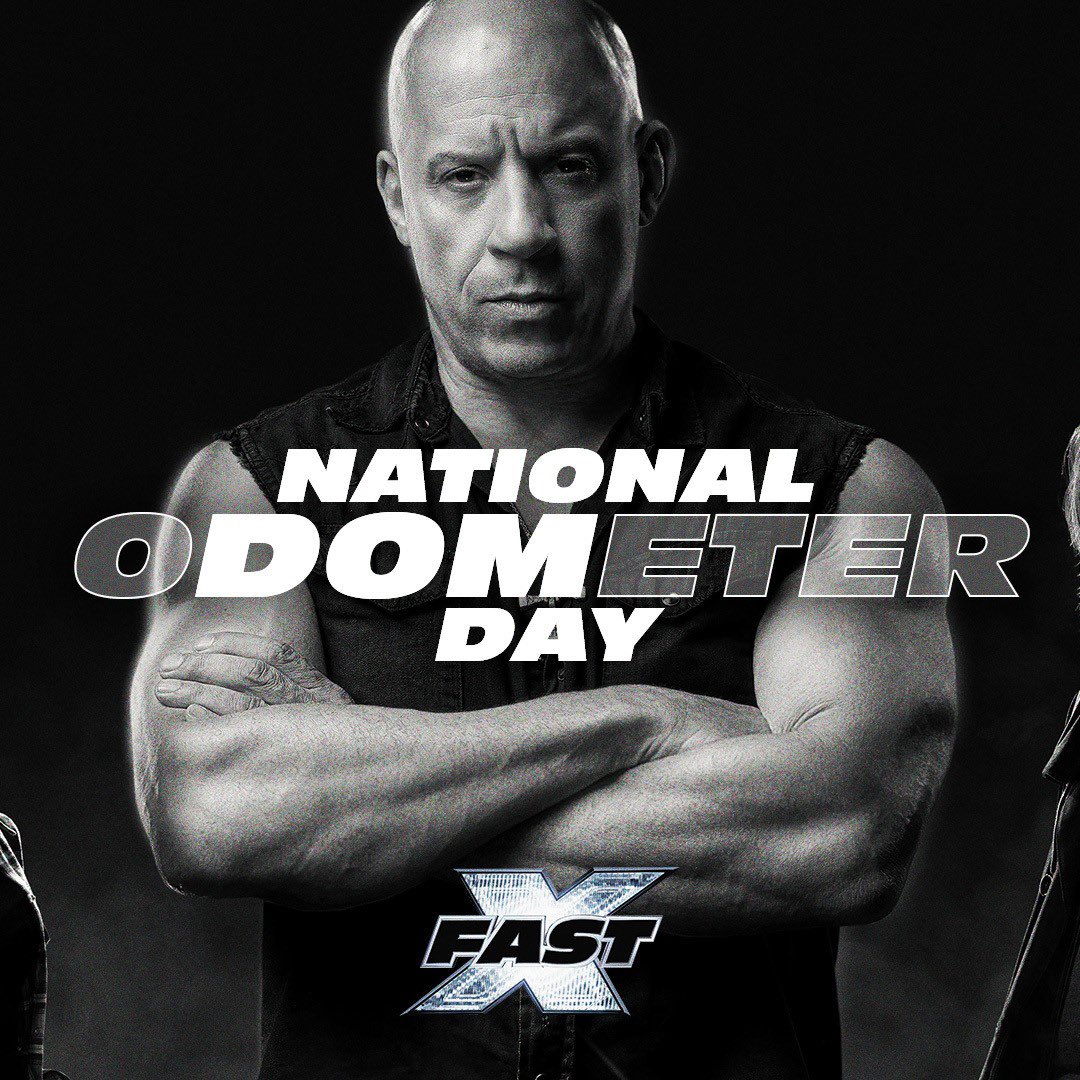 Happy National oDOMeter Day!!

Fast X hits theaters in ONE WEEK (May 19th) 

Anyone else ridiculously excited for #fastx? 

Thank you to <a href="/TheFastSaga/">Fast & Furious</a> and <a href="/UniversalPics/">Universal Pictures</a> for the goodies!
