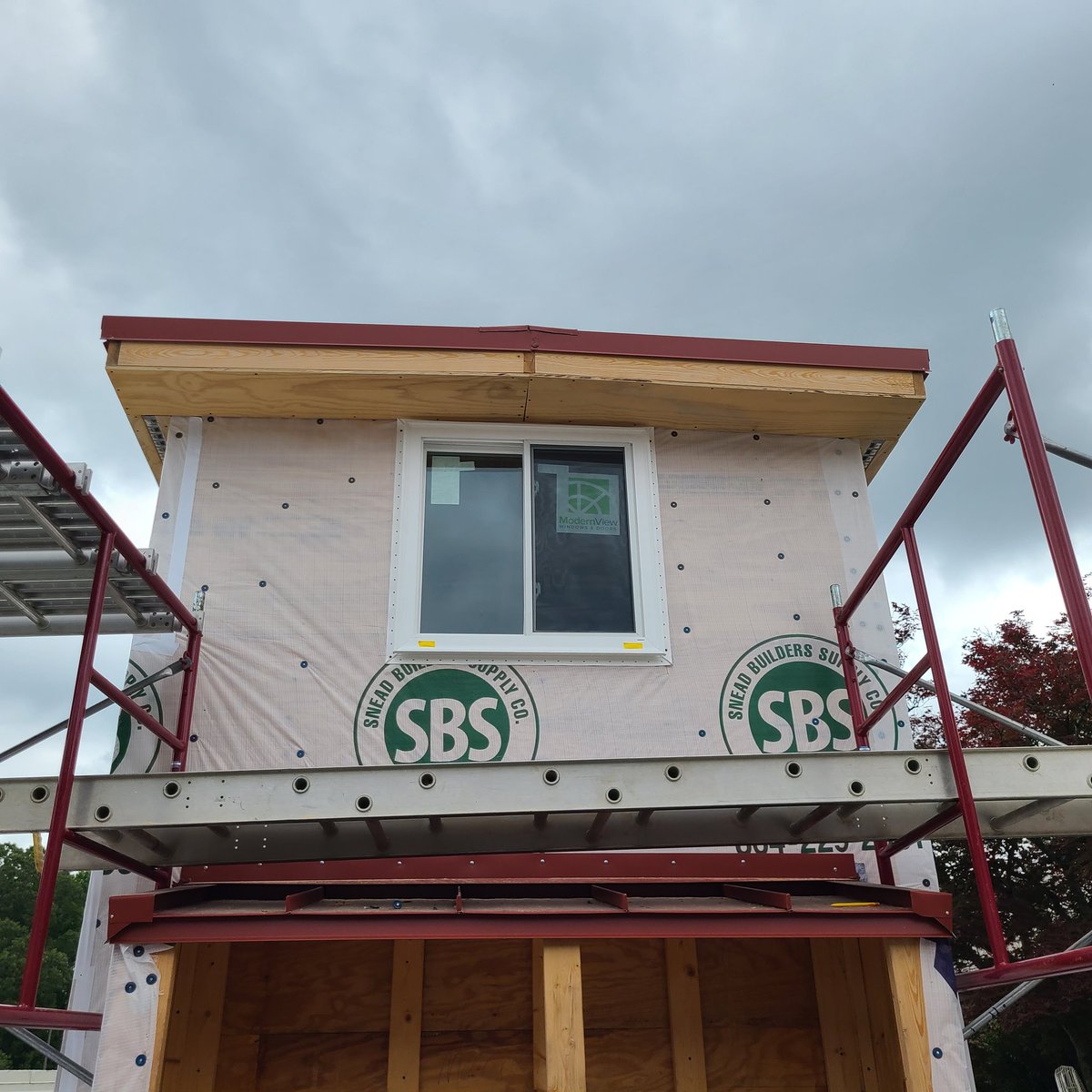 Tiny house is coming along with wrap, windows,  and soffit.  <a href="/Gwd50Schools/">Greenwood 50 Schools</a> <a href="/NCCER/">NCCER</a>