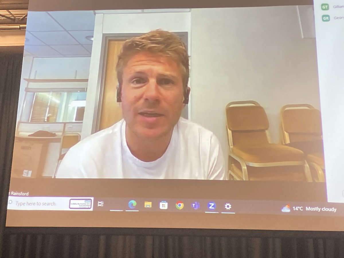 DukeLynsay's tweet photo. @georgerainsford speaking at the #HDstudyday23 hosted by the #Walkergatepark @CNTWNHS HD team. From a Casualty storyline to a genuine interest in Huntington’s Disease and its impact on patients and their support squad! Only 200 of us were watching and listening to you! Tech!!!🤷♀️ https://t.co/MsFRMKzryK