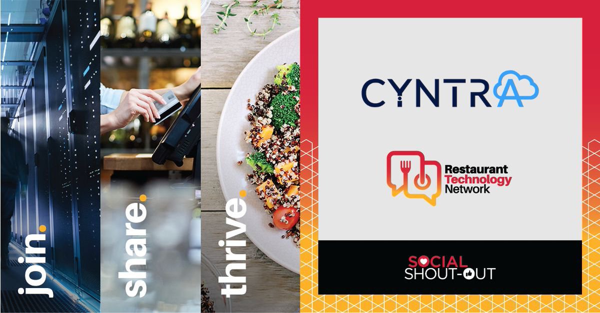 Restaurant Technology Network (@resttechnet) on Twitter photo CYNTRA provides #restaurants with faster checkout times, real-time analytics, and contactless checkout experiences. @cyntraapp #RFID #Swyft #Breez #Leap #Astra
Thanks for your support & <a href="/RestTechNet/">Restaurant Technology Network</a> membership! #RTN #restaurantindustry #restauranttech #restauranttechnology CYNTRA provides #restaurants with faster checkout times, real-time analytics, and contactless checkout experiences. @cyntraapp #RFID #Swyft #Breez #Leap #Astra
Thanks for your support & <a href="/RestTechNet/">Restaurant Technology Network</a> membership! #RTN #restaurantindustry #restauranttech #restauranttechnology