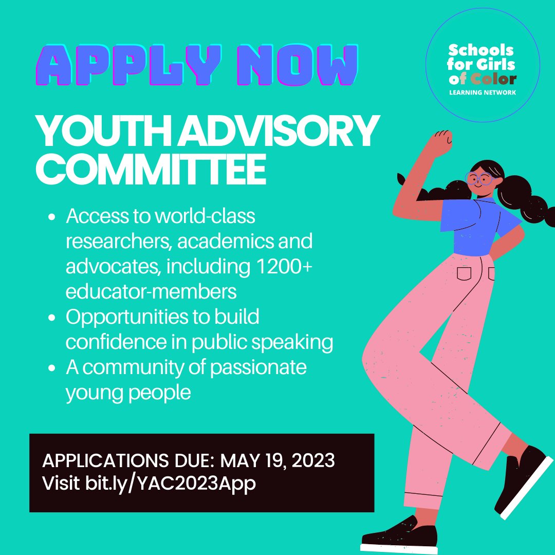 We are still accepting applications for our 2023-2024 Youth Advisory Committee! Applications are due a week from today, on Friday, May 19th. 
Go to bit.ly/YAC2023App for more information!