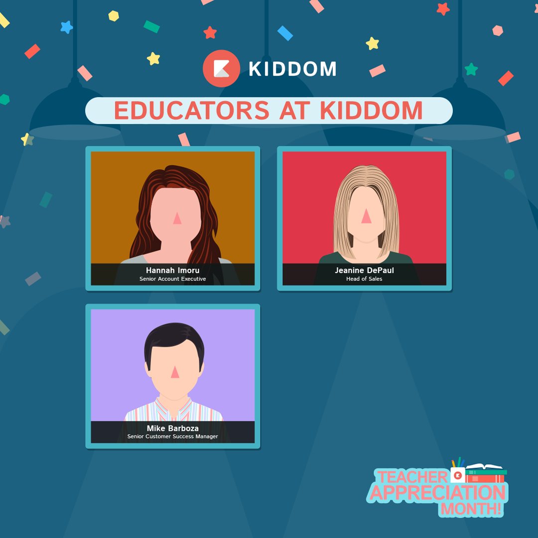 kiddomapp's tweet image. As we close #TeacherAppreciation,  we want to thank all the former educators on the #Kiddom team!

They share their knowledge and experience each day to ensure Kiddom improves the lives of teachers. 

@Yo_Mista @HannahKiddom @MsG319 @phillynina @KiddomChiara