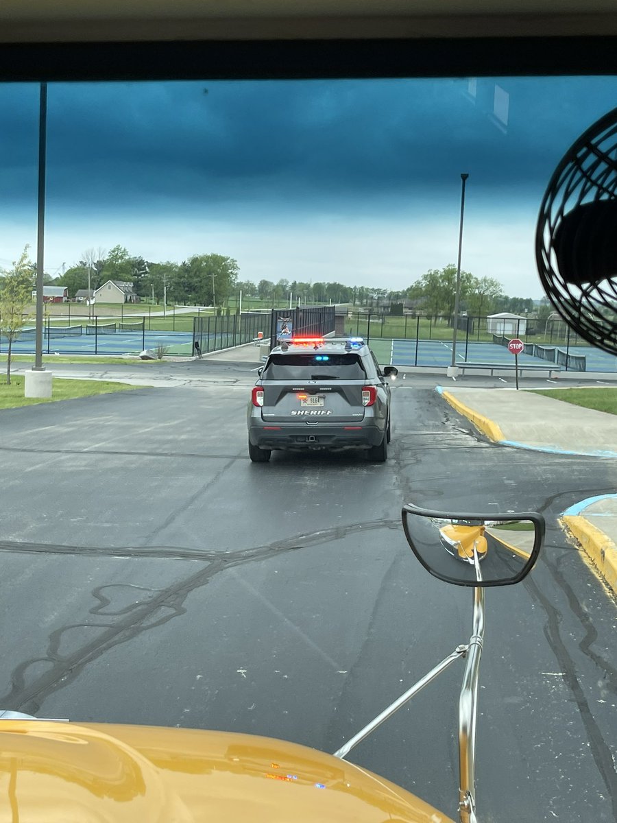 Loving our police escort to the elementary schools!