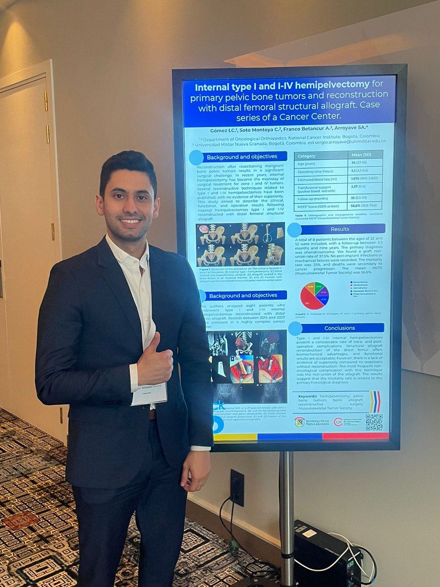 INCancerologia's tweet photo. Hoy el Dr. Sergio Arroyave de la UF de ortopedia del INC, nos representó en el congreso de la Soc. Europea de Tumores Musculoesqueléticos #EMSOS en Bruselas. Con trabajos sobre #TécnicasdeReconstrucción de hemipelvectomías internas e #InversiónTibial en el manejo de tumores óseos https://t.co/GJjsmHNmek